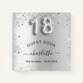 Gästebuch 18. Geburtstag Silberner Glitzer Name gl Notizblock (Vorderseite)