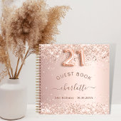 Gästebuch 21. Geburtstag Rose Goldrot Notizblock