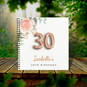 Gästebuch 30. Geburtstag Rose Gold Eukalyptus Notizblock