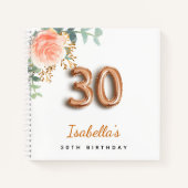 Gästebuch 30. Geburtstag Rose Gold Eukalyptus Notizblock (Vorderseite)