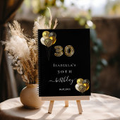 Gästebuch 30. Geburtstag schwarzer Gold leopard Dr Notizblock