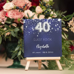Gästebuch 40. Geburtstag navy blauen Silberstars Notizblock<br><div class="desc">Eine marineblau Hintergrundfarbe mit Imitaten silbernen Sternen. Die blaue Farbe ist ungleichmäßig. Fügen Sie Ihren Namen,  Text hinzu.</div>