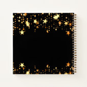 Gästebuch 50. Geburtstag schwarze goldene Sterne F Notizblock (Rückseite)