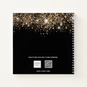 Gästebuch 50. Geburtstag schwarzer goldener Glitze Notizblock (Rückseite)