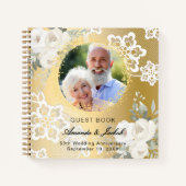 Gästebuch 50th Wedding Anniversary Gold Foto Notizblock (Vorderseite)