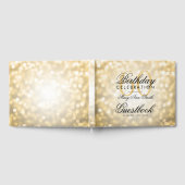 Gästebuch 60. Geburtstagsparty Gold Glitzer Light (Voll)