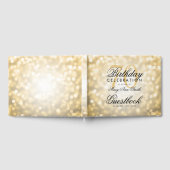 Gästebuch 70. Geburtstagsparty Gold Glitzer Light (Voll)