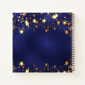 Gästebuch 80. Geburtstag navy blauen goldenen Ster Notizblock (Rückseite)