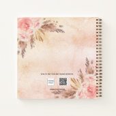 Gästebuch 80. Geburtstag Pampas Gras Rose Gold Notizblock (Rückseite)