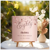 Gästebuch 80. Geburtstag Rose Goldstars Notizblock