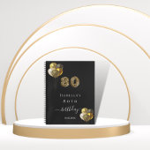 Gästebuch 80. Geburtstag schwarzes Gold Leopard Ti Notizblock
