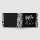 Gästebuch 80. Geburtstagsparty Glitzern Silver (Voll)