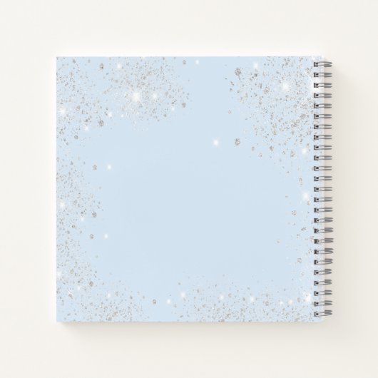 Gästebuch 90. Geburtstag hellblau silber Notizblock (Rückseite)