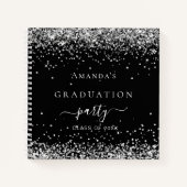 Gästebuch Abschluss Black Silber Glitzer 2023 Notizblock (Vorderseite)