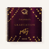 Gästebuch Abschluss burgundy Goldstars Notizblock (Vorderseite)