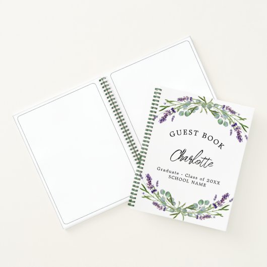 Gästebuch Abschluss lavender violet eucalyptus Notizblock (Innenseite)