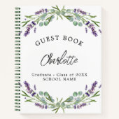 Gästebuch Abschluss lavender violet eucalyptus Notizblock (Vorderseite)