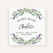 Gästebuch Abschluss lavender violet eucalyptus Notizblock (Vorderseite)
