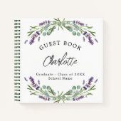 Gästebuch Abschluss lavender violet eucalyptus Notizblock (Vorderseite)