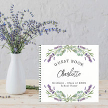 Gästebuch Abschluss lavender violet eucalyptus