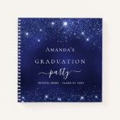 Gästebuch Abschluss marineblau Glitzer 2025 Notizblock (Vorderseite)
