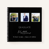 Gästebuch Abschluss Schwarz-weißer Foto Notizblock (Vorderseite)