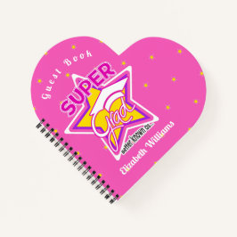 Gästebuch Abschluss Super Grad Pink Herz Custom Notizblock
