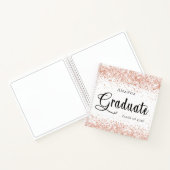 Gästebuch Abschluss Weißer Rosengolf Konfetti Notizblock (Innenseite)
