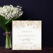 Gästebuch Abschluss white gold Glitzer 2025 Notizblock