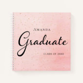Gästebuch-Absolvent Rosa Gold Notizblock (Vorderseite)