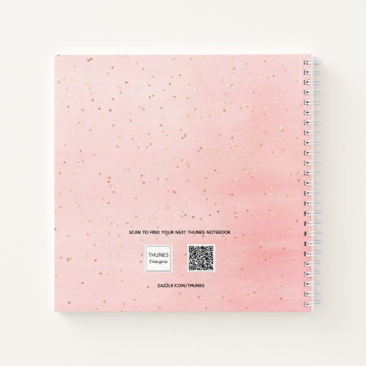 Gästebuch-Absolvent Rosa Gold Notizblock (Rückseite)