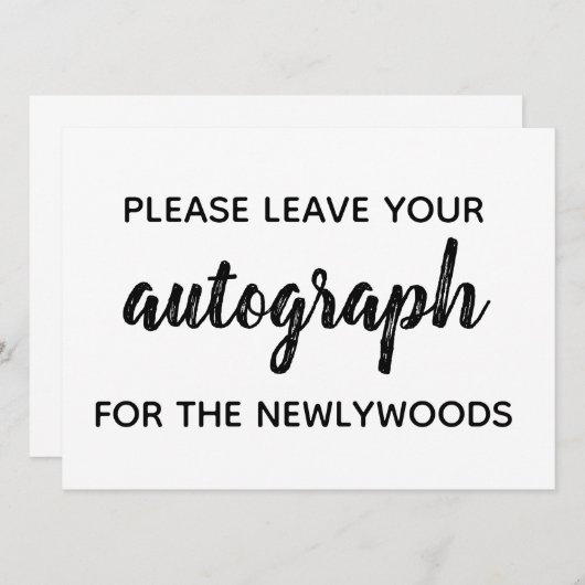 Gästebuch "Autografen" Einladung (Vorne/Hinten)