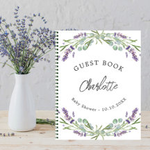 Gästebuch Baby Dusche Lavendel violett eucalyptus