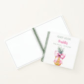Gästebuch Baby Dusche Rosa Ananas Mädchen Notizblock (Innenseite)