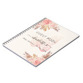 Gästebuch Baby Dusche rosa Beige Schmetterling boh Notizblock (Linke Seite)