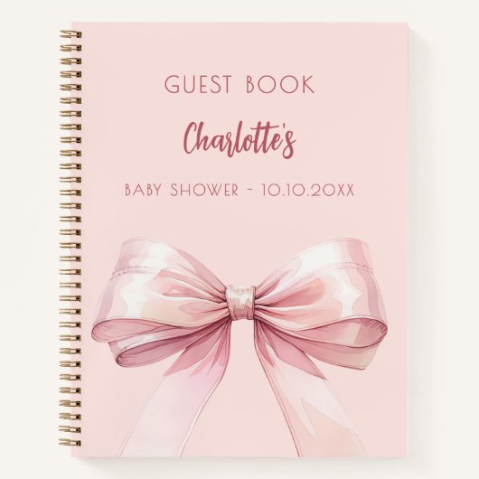 Gästebuch Baby Dusche Rosa Bug Girl Notizblock (Vorderseite)