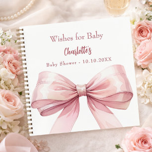 Gästebuch Baby Dusche Rosa Bug Mädchen wünscht Wei Notizblock