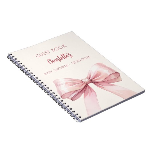 Gästebuch Baby Dusche Rosa Bugbeige Notizblock (Rechte Seite)