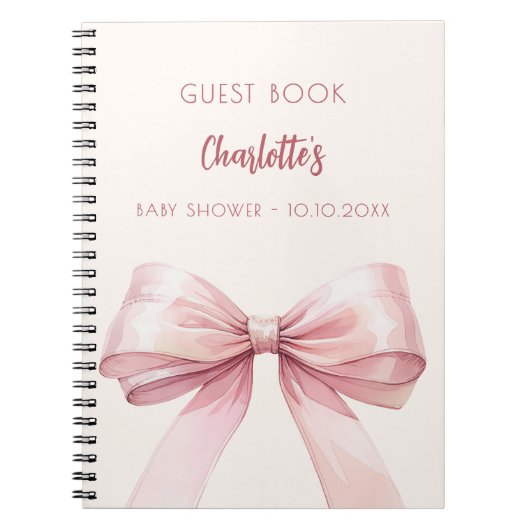 Gästebuch Baby Dusche Rosa Bugbeige Notizblock (Vorderseite)