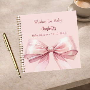 Gästebuch Baby Dusche Rosa Bugmädchen wünscht Notizblock