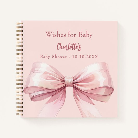 Gästebuch Baby Dusche Rosa Bugmädchen wünscht Notizblock (Vorderseite)