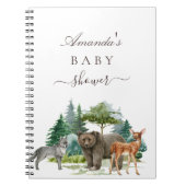 Gästebuch Baby Dusche Waldtiere tragen Notizblock (Vorderseite)