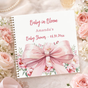 Gästebuch Baby in bloom bow Foto Baby Shower Notizblock