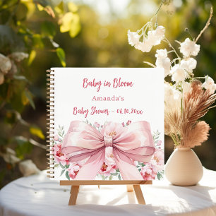 Gästebuch Baby in bloom bow Foto Baby Shower Notizblock