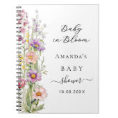 Gästebuch Baby in blütenrosa lila Babydusche Notizblock (Vorderseite)