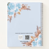 Gästebuch Baby Showblau Teddy Pampas Gras Notizblock (Rückseite)