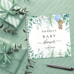 Gästebuch Baby Showblau Teddy Wald Notizblock