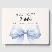 Gästebuch Baby Showblauen Bogen beige Creme (Vorderseite)