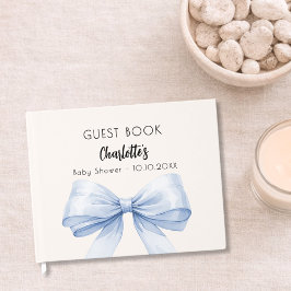 Gästebuch Baby Showblauen Bogen beige Creme