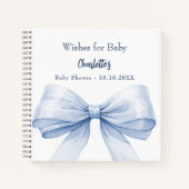 Gästebuch Baby Showblauer Bogen Wünsche Notizblock (Vorderseite)